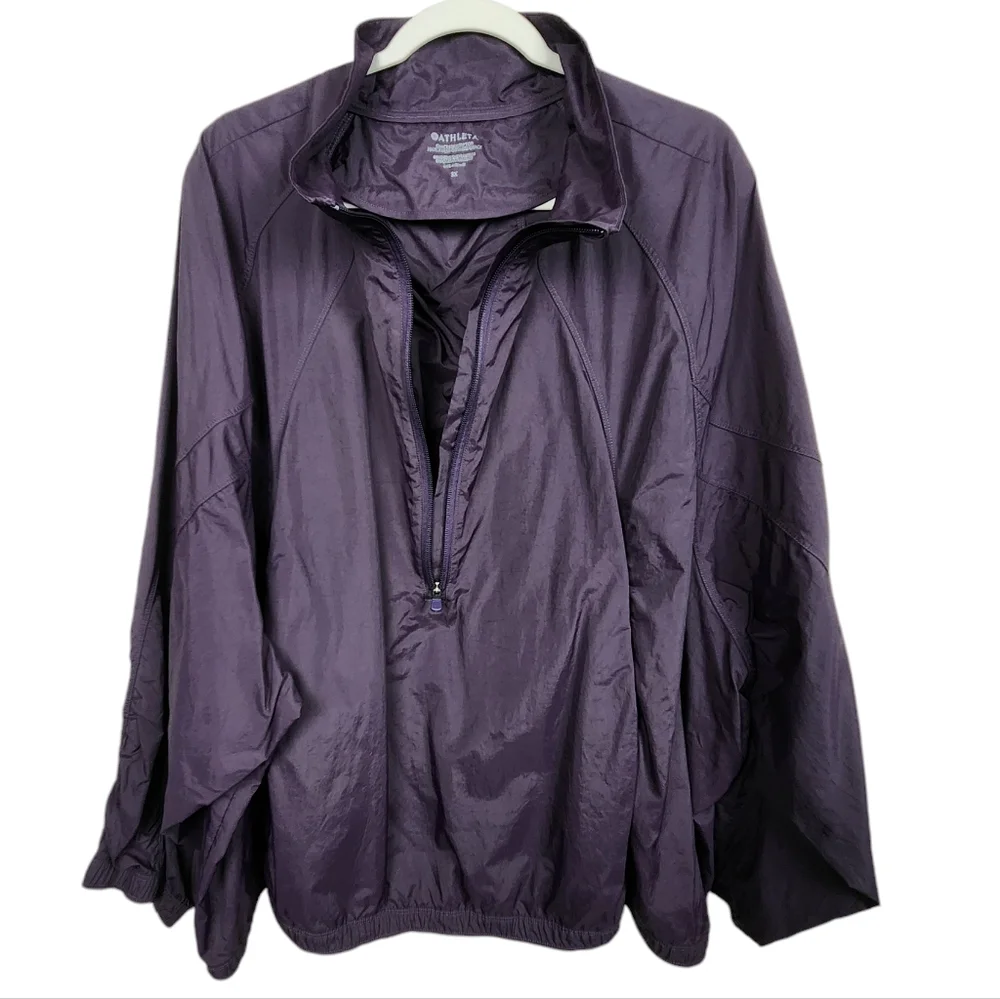 Athleta Grace Half Zip Top Jacket Deep Crocus Violet Nylon Wind Women's Size 3X - Picture 8 of 15